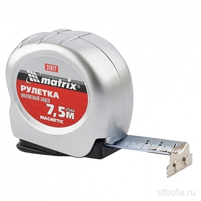 Рулетка Magnetic 7,5м x 25мм магнитный зацеп MATRIX (12/60)