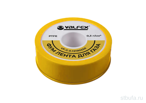 ФУМ лента для ГАЗА 10 м х 12 мм х 0,075 мм, ЖЕЛТАЯ VALFEX (500/10) К