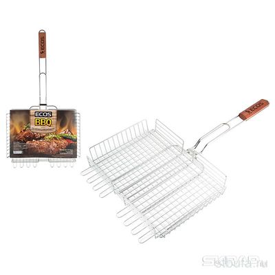 Решетка для барбекю ECOS-22002D (глубокая, р.35*25*6см), хром