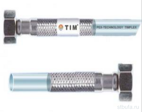 Гибкая подводка для воды с внутренним шлангом из PEX 1/2  г/г-200см TiM