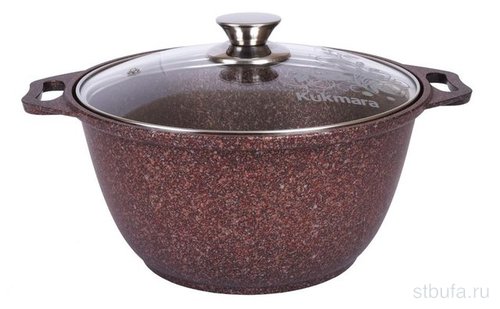 Кастрюля 4л со стекл. крышкой, АП линия  Granit ultra  (red) КУКМАРА