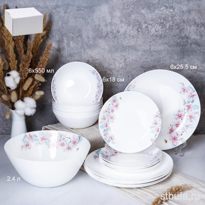 Столовый набор 19 предметов Евро Нежность / 19PCS-10072695 (23014) 730175														