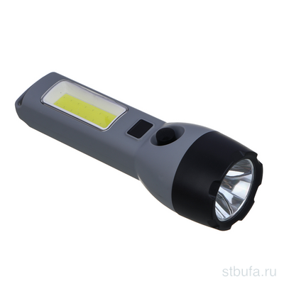 Фонарь ручной, 1200 мАч, 175х52х30 мм, 4 режима, LED+СОВ, Type-C, пластик ЕРМАК