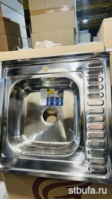 УЦЕНКА!!! Мойка накладная прямоугольная 60*60 L 0,6/160 левая 3 1/2+сифон MELANA ВМЯТИНЫ