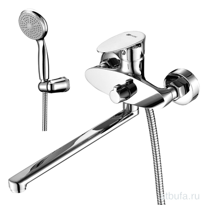 Смеситель для ванны LEMARK LM0251C  NERO с плоским изливом 300 мм, хром (1/12)