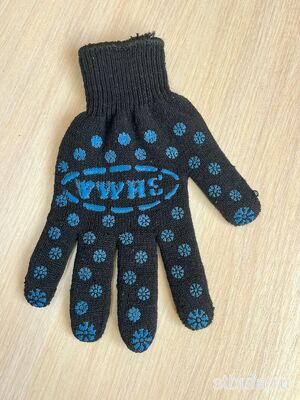 Перчатки х/б ЗИМА с ПВХ 6 нит. 7,5 кл. ЧЕРНЫЕ СНЕЖИНКА БИРСК (5/200)