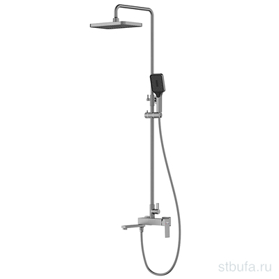 Душевая система (гарнитур) FRAP F2491-29 Тропический душ: 297x197mm латунь, оружейная сталь (1/4)