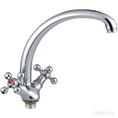 Смеситель для кухни LEDEME L4219-2 цинк, хром, гайка (1/10)