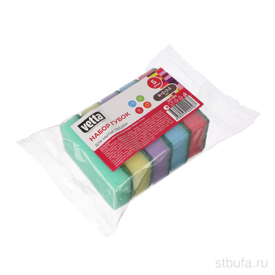 Губка кухонная 8х5х2,5см,  Прима   упаковка 5 шт (36) VETTA
