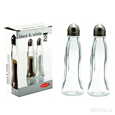 Набор 2-ух солонок-перечниц  Black&White  (2*40мл) 80030, Pasabahce