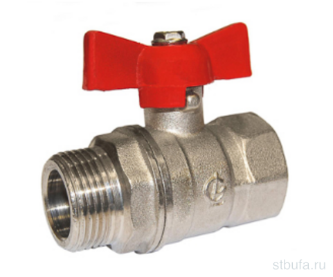 Кран шаровой 3/4  г/ш бабочка Стандарт НИКЕЛЬ 231 DN20 PN40 ГАЛЛОП (50) 