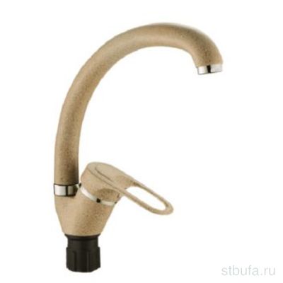 Смеситель ЭВЕРЕСТ кухня В59-0258 с высоким изливом, гайка КРЕМОВЫЙ (10/1)