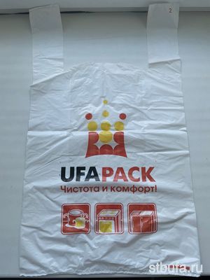 Пакет-майка  UFAPACK Красный 34+18*60 (25,3мкр) 100/1000, Уфа Пак