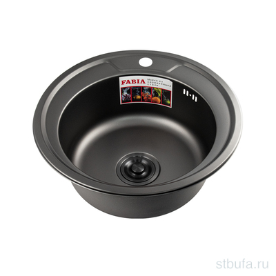 Мойка врезная круглая FABIA 9560 490 мм нерж. сталь, ГРАФИТ (1)