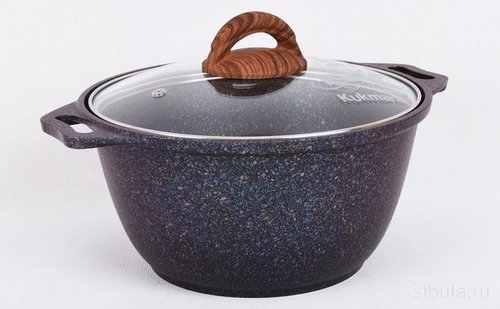 Кастрюля 3л со стекл. крышкой, АП линия  Granit ultra  (blue) КУКМАРА
