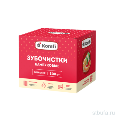 Зубочистки 500 шт, бамбук, в инд. упак. коробка (12)