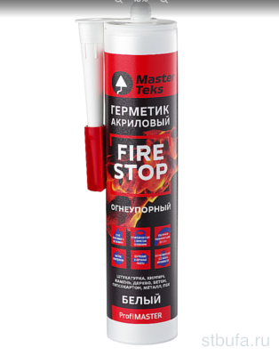 Герметик акриловый MasterTeks PM FIRESTOP огнеупорный 0,30 белый (ИМПОРТ) (12)