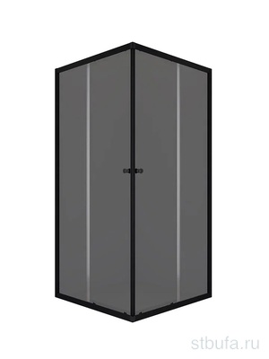 Душевое ограждение Domani-Spa Cube 99, без поддона, тонированное стекло 4 мм, графит профиль, Black accents, размер 90*90*190 см