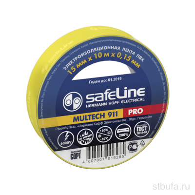 Изолента SAFELINE 15*10 желтый