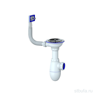 Сифон 3 1/2*40 B410P с прямоуг. переливом  UNICORN B410P
