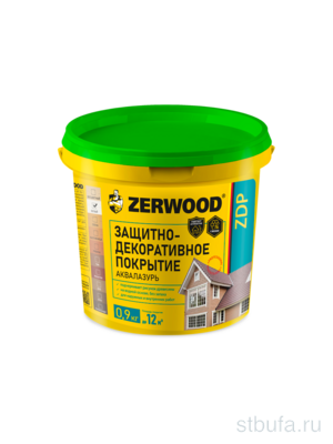 Защит-декор покр. ZERWOOD ZDP бесцв. 0,9кг аквалаз. акриловое (12)