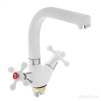 Смеситель FRAP кухня  F5408-8 БЕЛЫЙ (10)