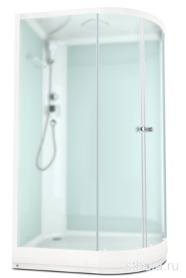 Душ кабина DOMANI-Spa Delight SLIM 128 L 3 МЕСТА  низкий поддон,белые стенки,стекло сатин матированное,120*80*218см,АКРИЛ