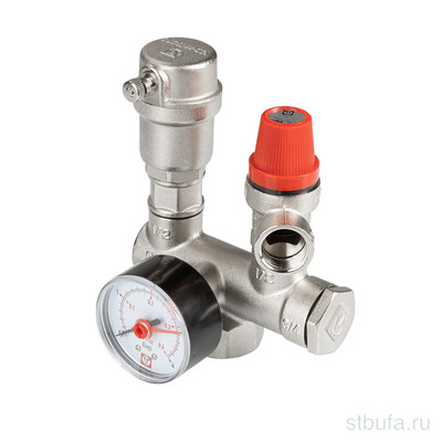 Группа безопасности с латунным корпусом (с манометрами 0-4 бар ) VALTEC (20)