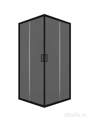 Душевое ограждение Domani-Spa Cube V88, без поддона, тонированное стекло 5 мм, графит профиль, Black accents, размер 80*80*190 см