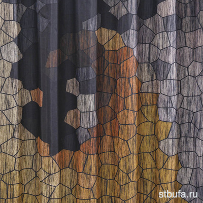 Штора с рисунком САНАКС - дикий камень, в ванную комнату, без колец - полиэстэр, 180 х 180 см 01-91