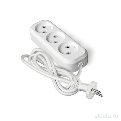 Удлинитель  UNIVersal  Е-203 ПВС 2*0,75 3гн. б/з 3м (еврослот), Universal