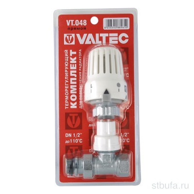 Клапан 1/2'' с термостатической головкой для радиатора прямой, VALTEC