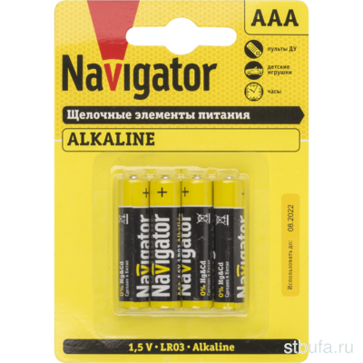 Элемент питания (батарейка) Navigator NBT-NPЕ-LR03-BP4 (уп.-4шт.)