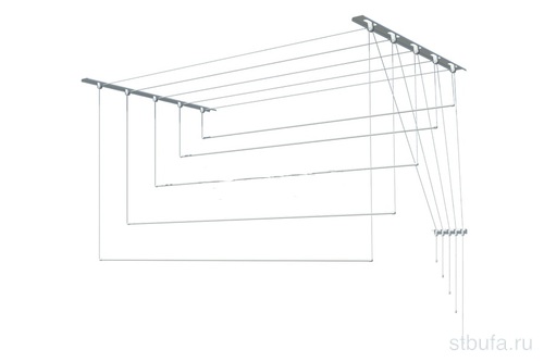 Сушилка потолочная Лиана  5 линий 1,6м белый арт.Сп16