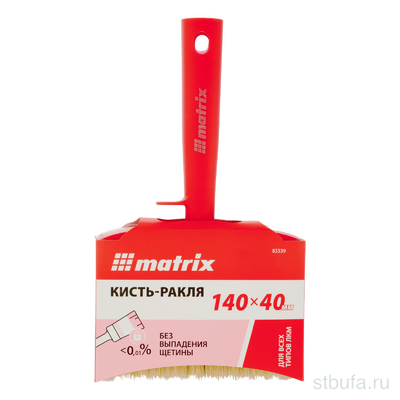 Кисть ракля для всех типов ЛКМ, 140х40 мм, искусственная щетина, пластиковая рукоятка// Matrix