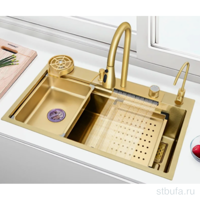 Мойка многофункциональная DIADONNA DS7545G Размер: 750*450*200, Нержавеющая сталь, цвет мат.зол. (1)