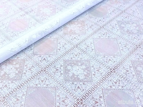 Клеенка без основы ажурная 1,37*20м, БЕЛЫЙ мод. TR-682								