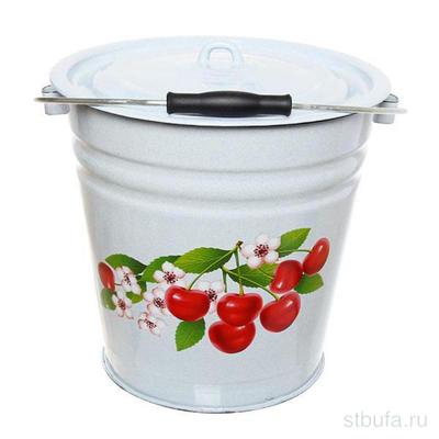 Ведро 12л с крышкой декор-4 эмаль,г. Лысьва (04946)