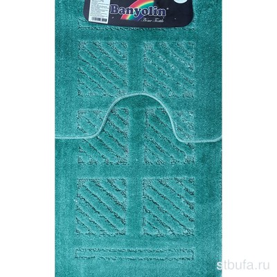 Коврик  в ванную САНАКС - CLASSIC UNI КВАДРАТЫ двойной ФИСТАШКОВЫЙ 55х90 + 45х55 см   100%   полиэстер