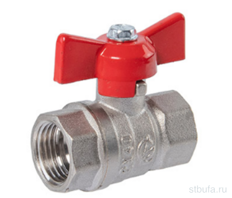 Кран шаровой 1/2  г/г бабочка Стандарт НИКЕЛЬ  230 DN15 PN40 ГАЛЛОП (60)