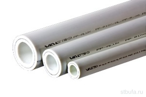 Труба PP-ALUX VALTEC армированная алюминием PN25 d20*3.4мм белый (4м) (120)