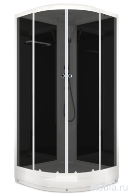 Душ кабина D-S Delight SLIM 110 С КОРОБКОЙ, низкий поддон,черн стенки,стекло тониров,100*100*218см