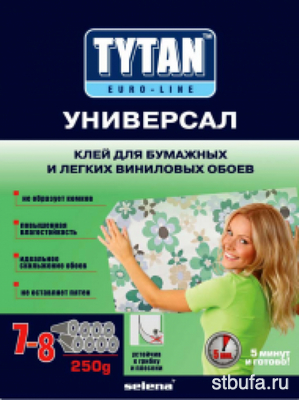 Клей для бумаж. и легких винил.обоев Универсал TYTAN EUROLINE 250 гр (12)