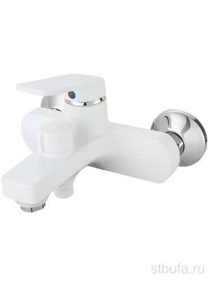 Смеситель для ванной GLAUF-Solone PLA-3101 кор. излив, пластик (ABS), покрытие белое матовое (1/24)