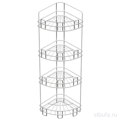 Полка для ванной угл.напол.-настен 4-х ярусная оц.