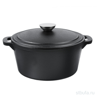 Кастрюля чугун, 3,8л, d23х10см, чугун крышка, нерж ручка VETTA