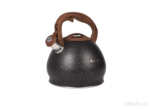Чайник 3,4л  со свистком из нерж. стали, черный  Black   kuk-07/3103555 Кукмор
