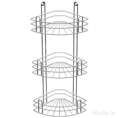 Полка для ванной угловая 3-х ярусная радиальная глуб. оц.