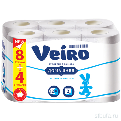 Туалетная бумага Veiro двухслойная, 12шт (4)