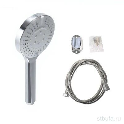 Комплект для душа SOLONE SHS-8003, лейка 7 режимов+шланг, хром (1/50)